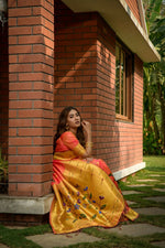 Thumbnail for Jyoti Fashion Women's Coral Paithani Silk Zari Woven Saree with Blouse - Distacart