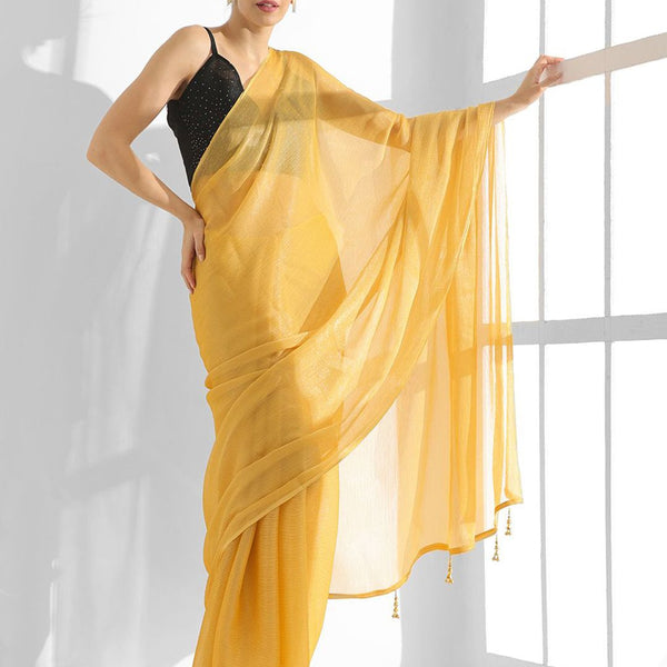 Mitera Beads and Stones Pure Chiffon Saree - Distacart