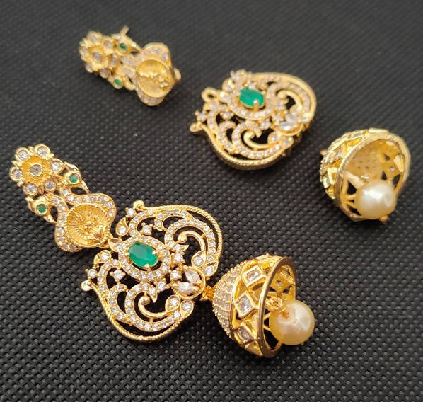 AD Emeralds designer 4 in 1 Traditional Earrings
