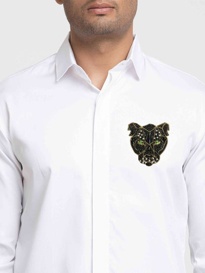 Panther Embroidery Shirt by Hilo Design - Distacart