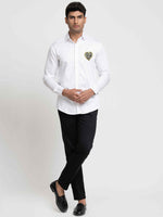 Thumbnail for White And Black Heart Shaped Patch Shirt by Hilo Design