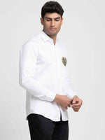 Thumbnail for White And Black Heart Shaped Patch Shirt by Hilo Design