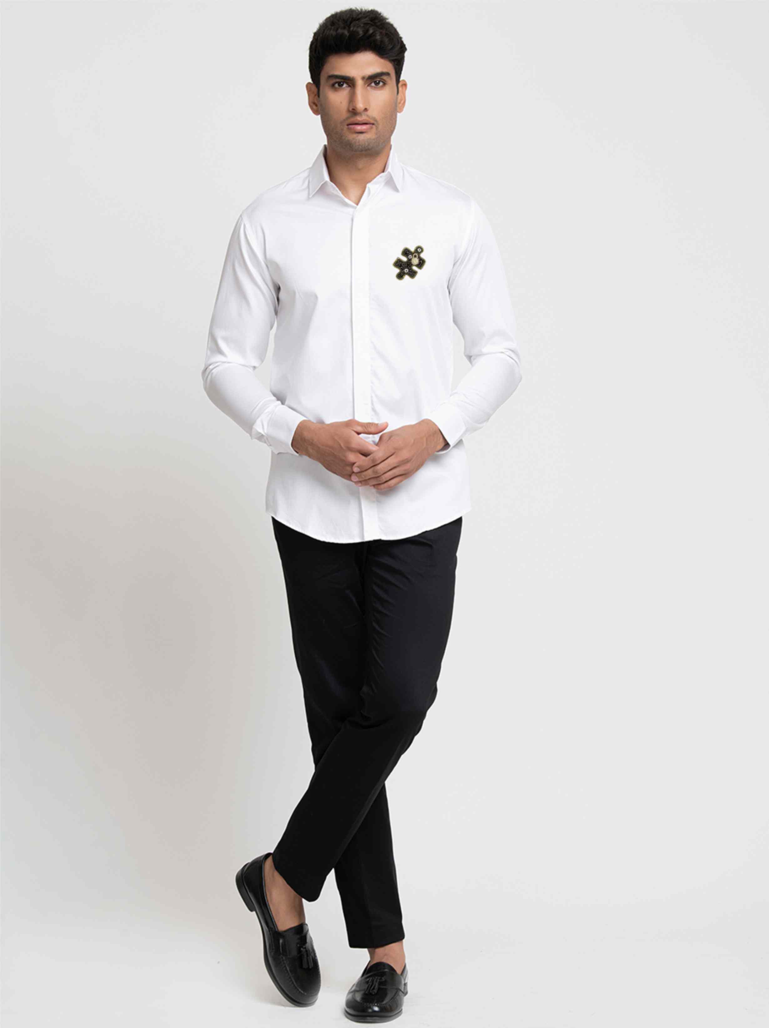 Chip Shaped Embroidery Shirt by Hilo Design