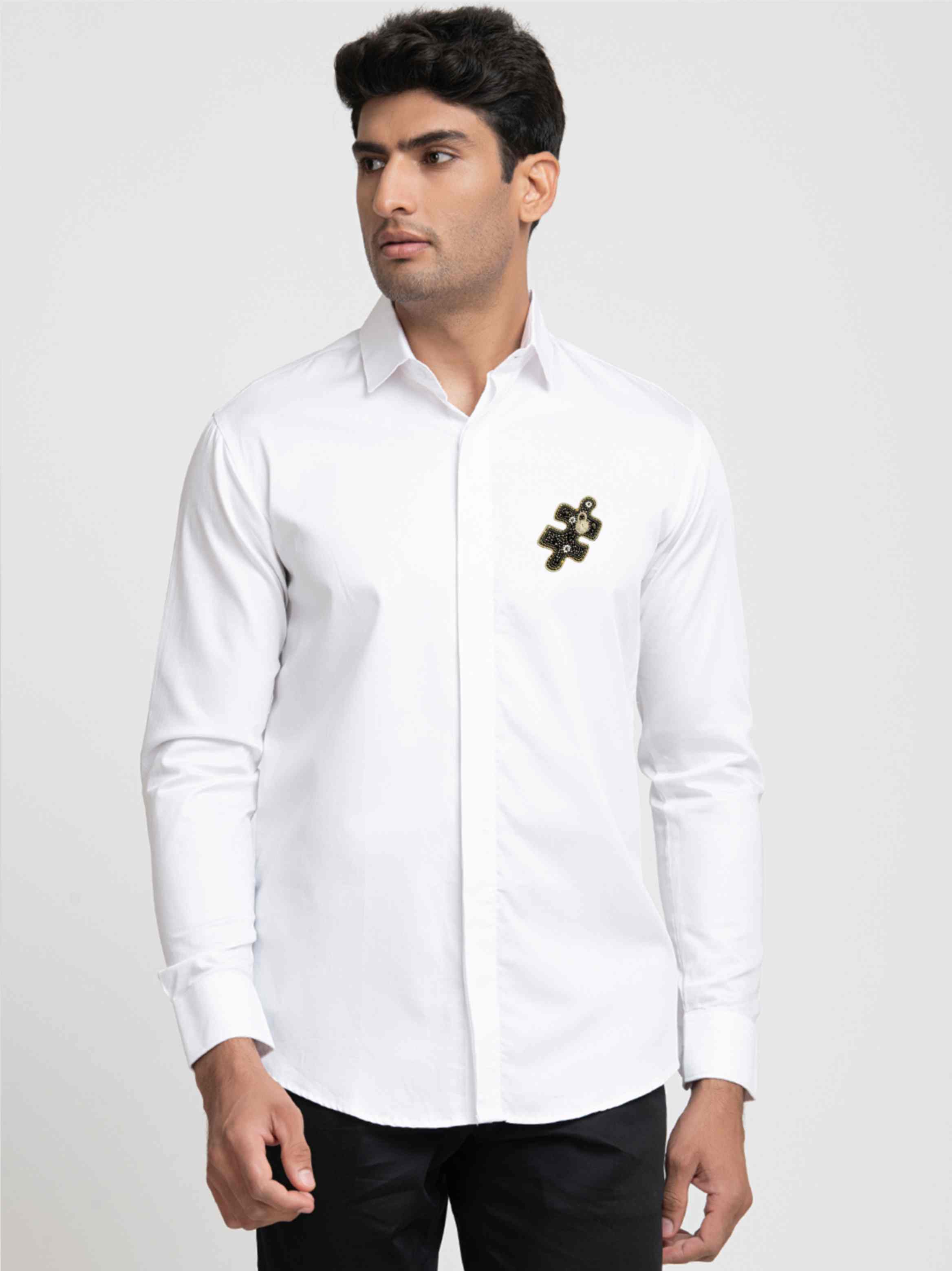Chip Shaped Embroidery Shirt by Hilo Design - Distacart