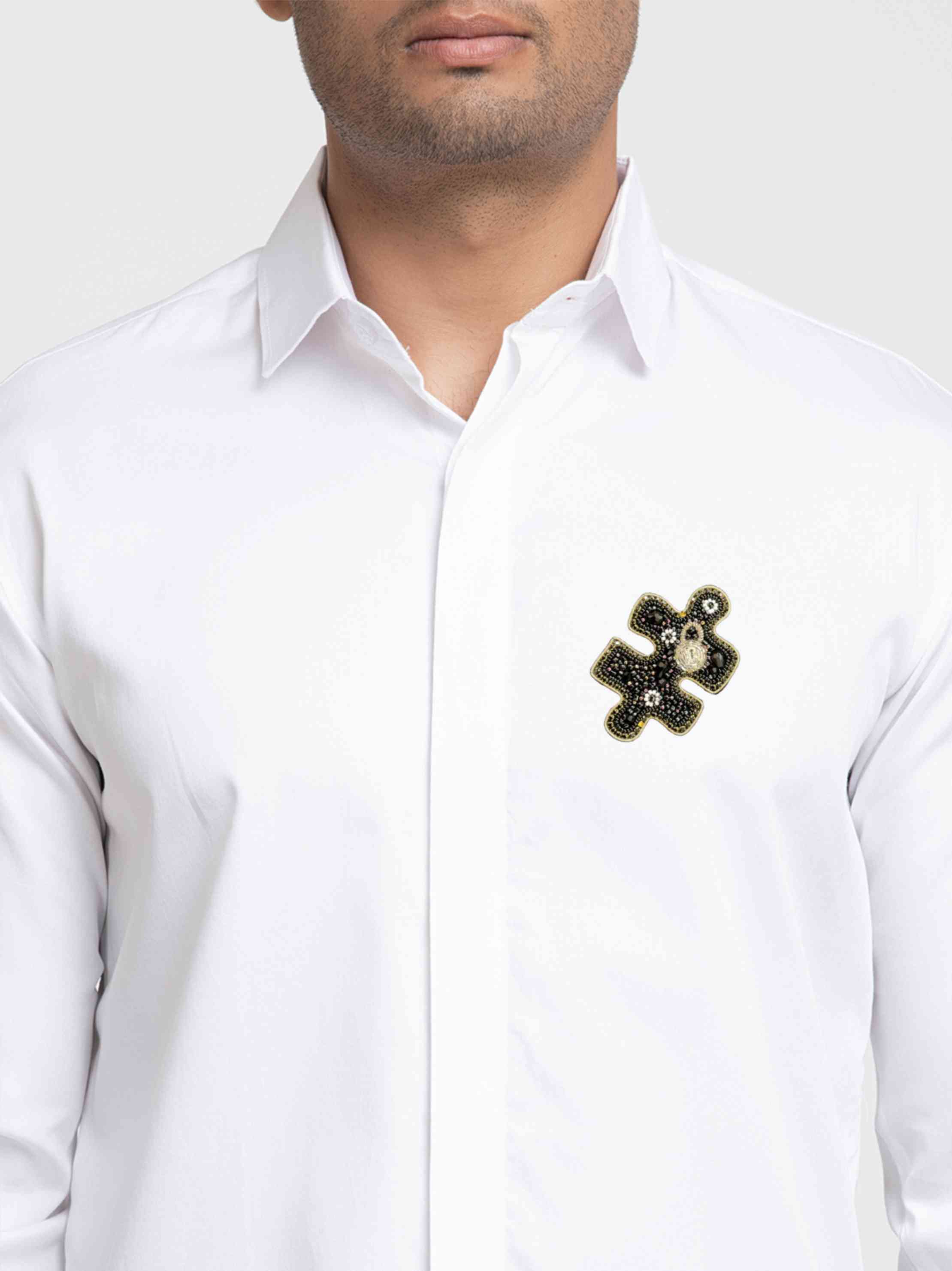 Chip Shaped Embroidery Shirt by Hilo Design - Distacart