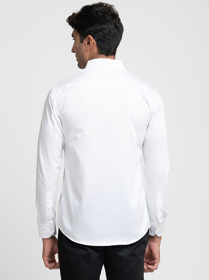 White And Black Heart Shaped Patch Shirt by Hilo Design - Distacart
