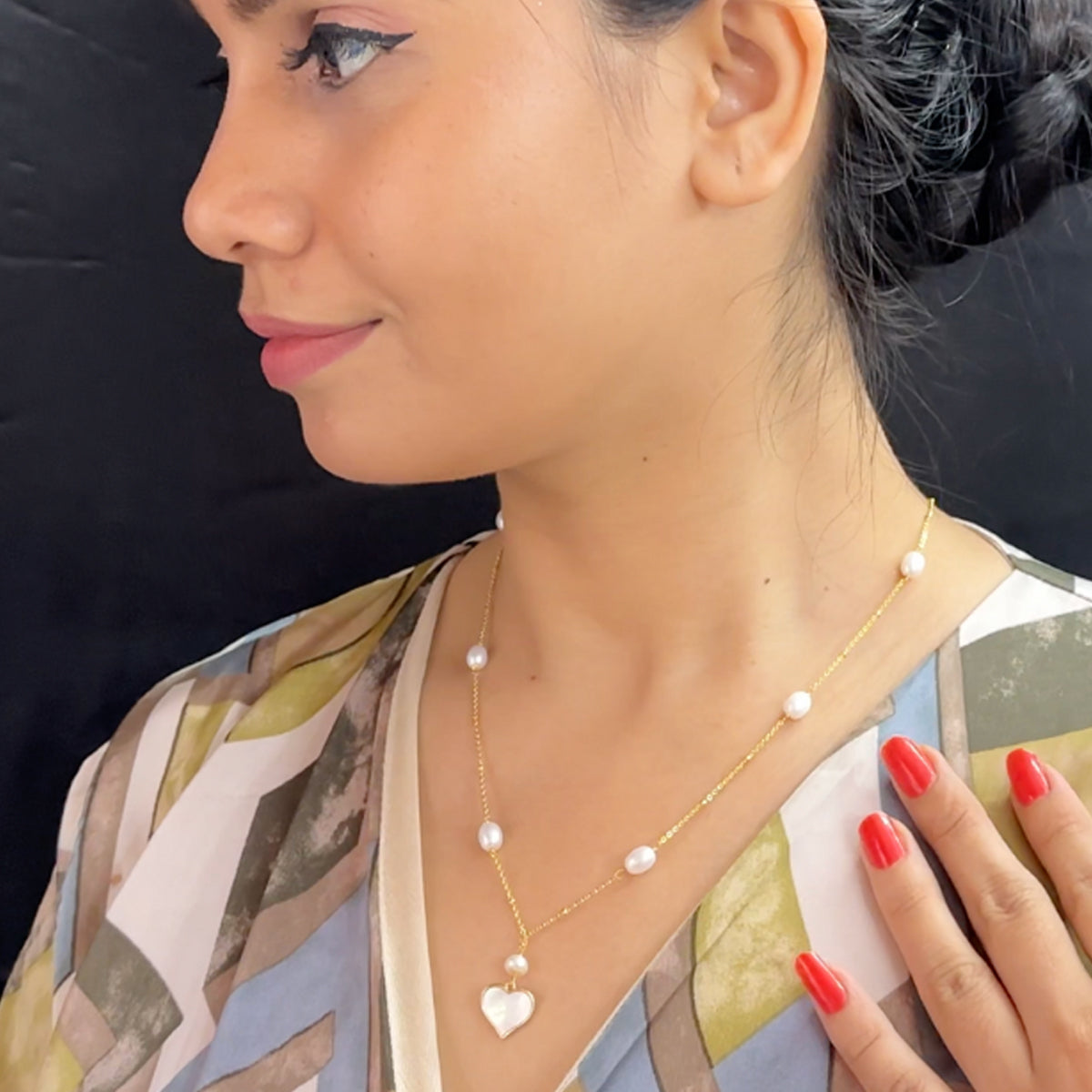 J Pearls Heart Pearl Pendant Set - Distacart