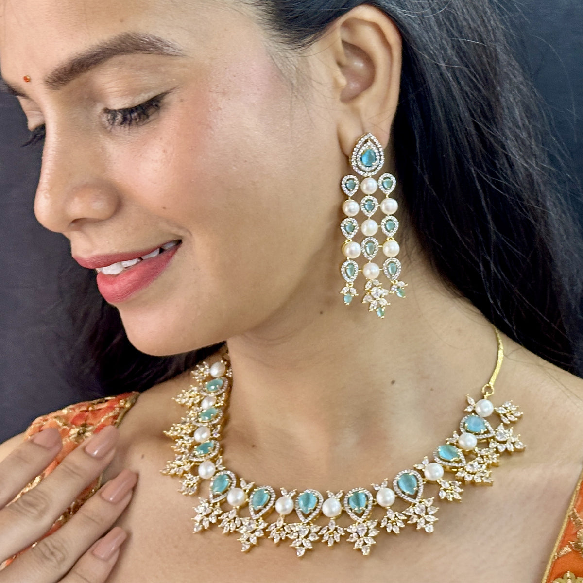 J Pearls Royal Pearl Necklace Set - Distacart