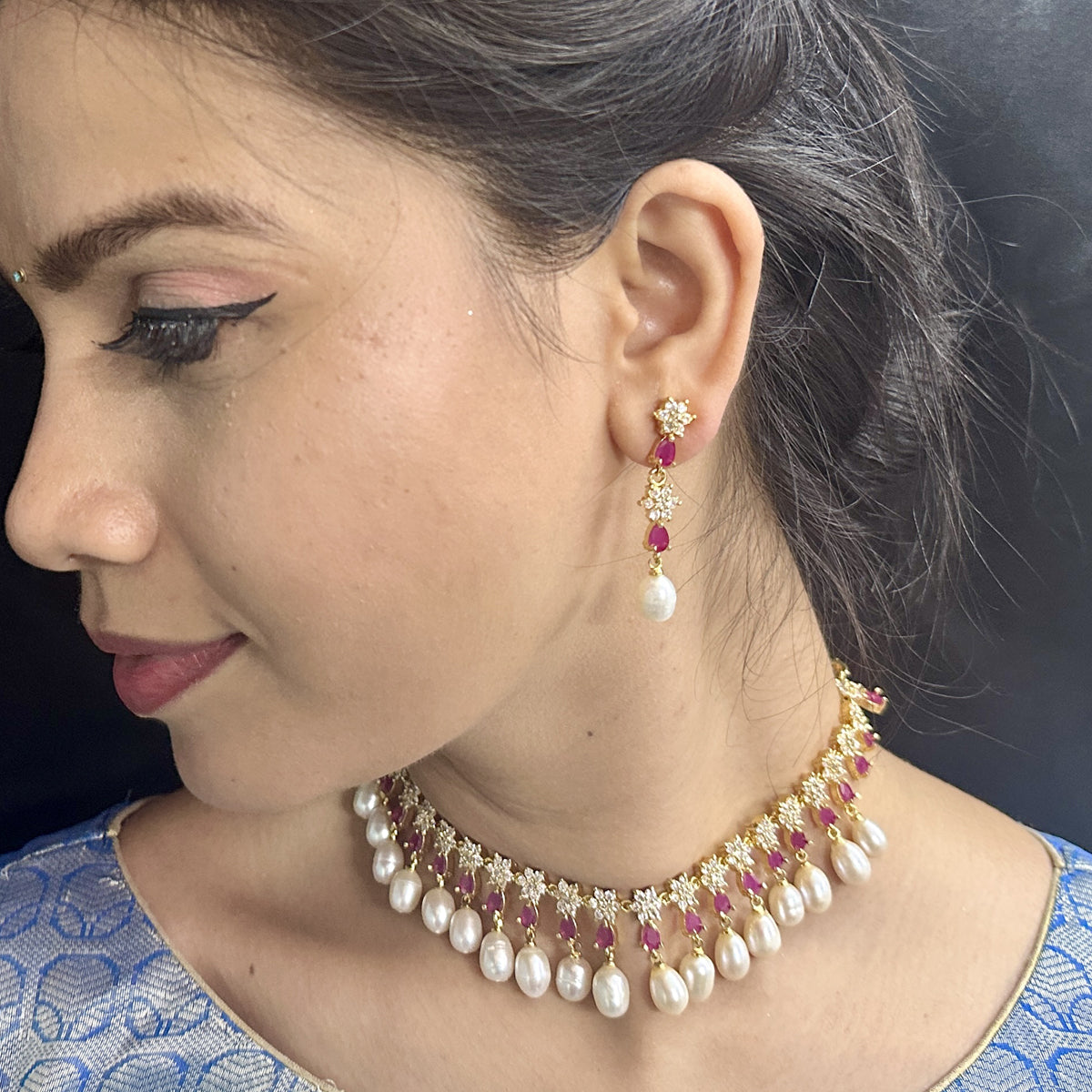 J Pearls Ekaaksh Pearl Necklace Set - Distacart