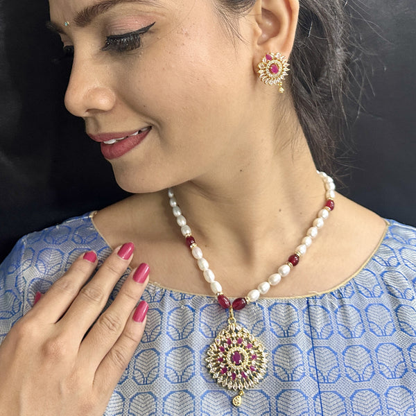 J Pearls Rinay Pearl Necklace Set - Distacart