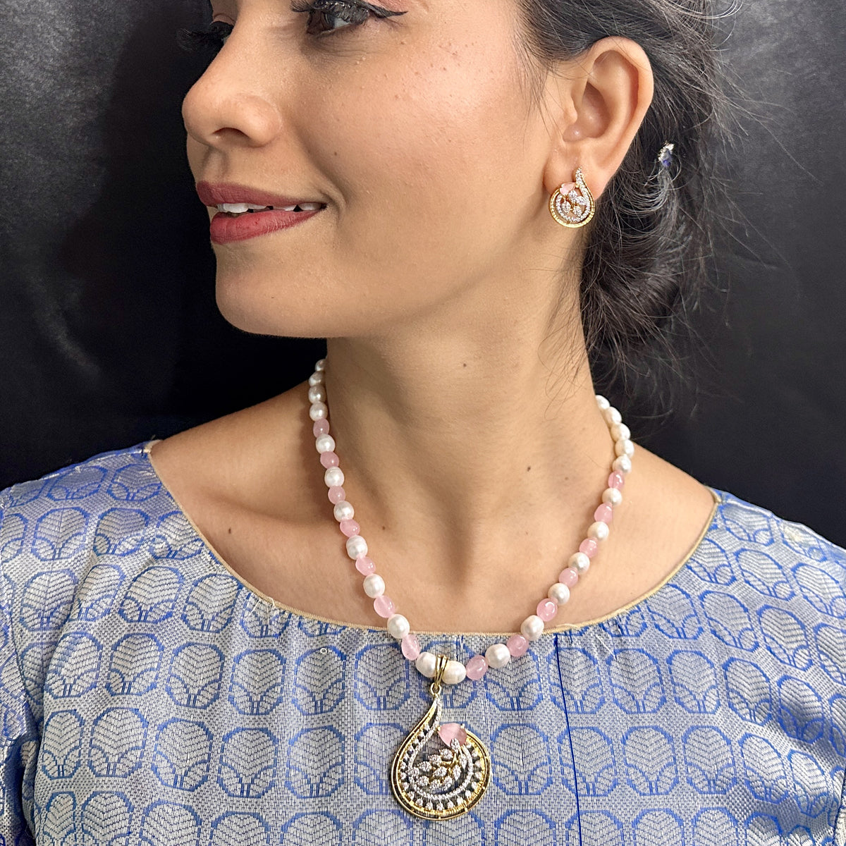 J Pearls Radiant Reverie Pearl Necklace Set - Distacart