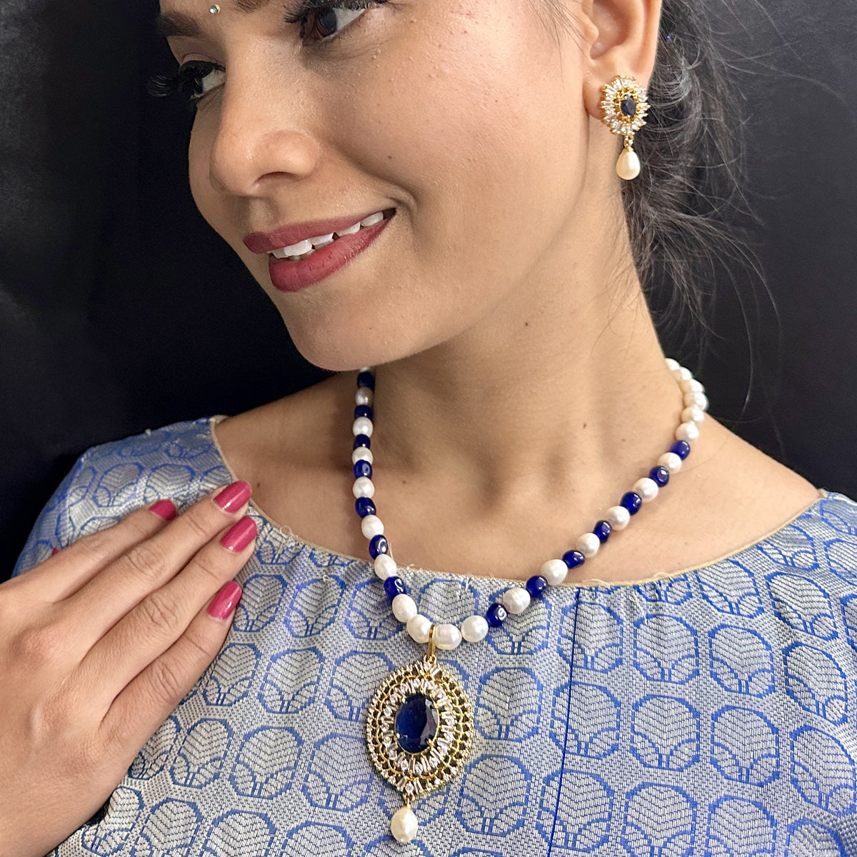 J Pearls Nivan Pearl Necklace Set - Distacart