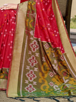Thumbnail for Astita Pochampalli Silk Red Saree
