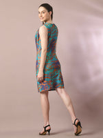 Thumbnail for Myshka Women's Multi Printed Cowl Neck Bodycon Party Dress - Distacart