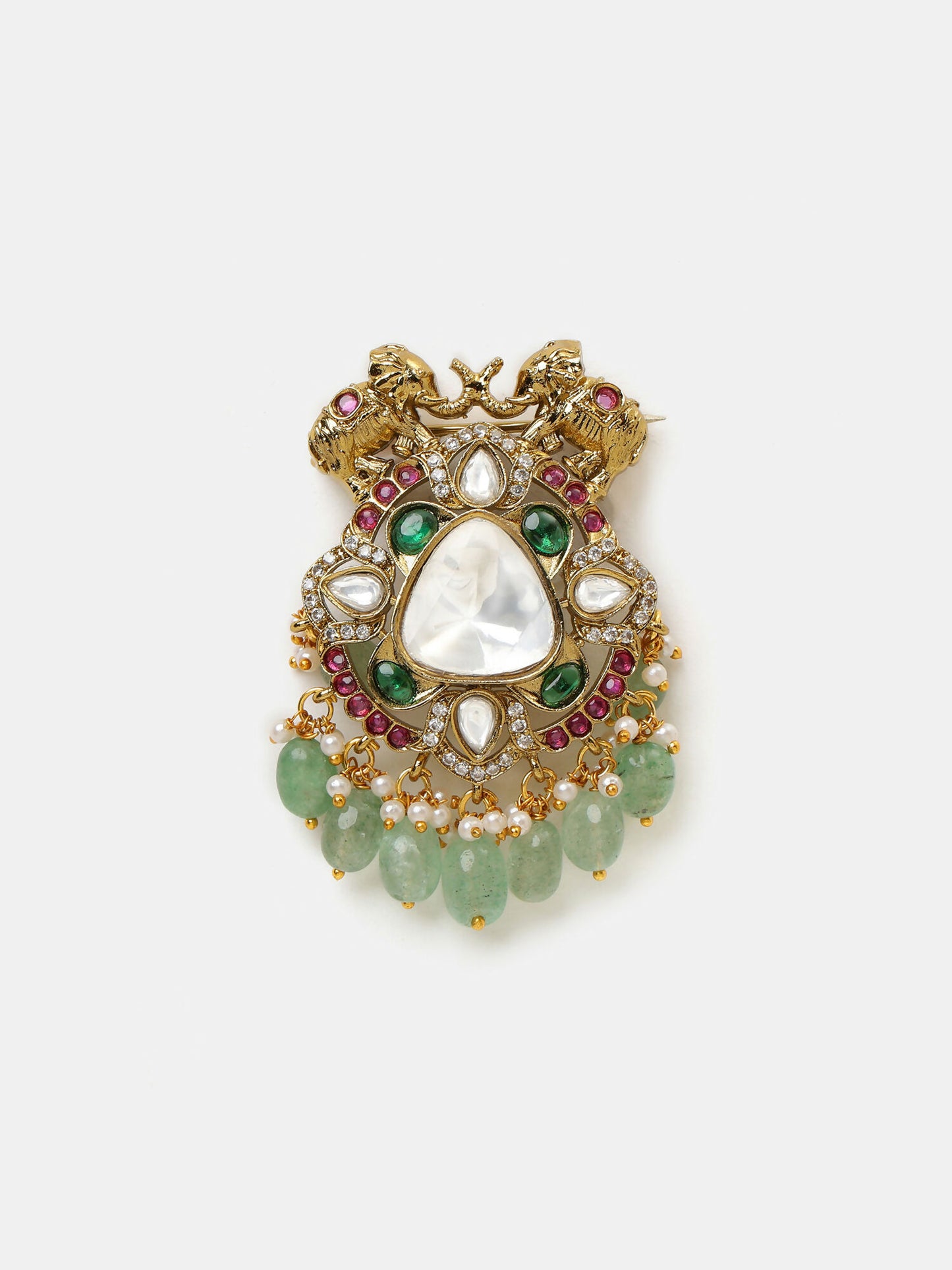 Ruby Raang Mint Emerald Brooch - Distacart