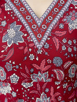 Thumbnail for The52 Maroon Women's Gorgeous Rayon Fabric Printed Work Flared Kurta, Pant and Dupatta Set - Distacart