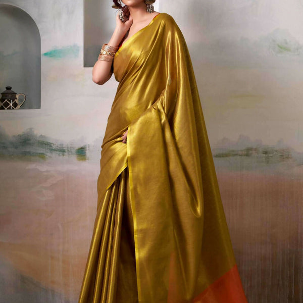 Astita Tissue Silk Mustard Saree