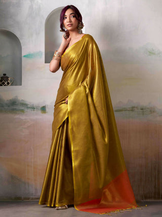 Astita Tissue Silk Mustard Saree