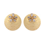 Thumbnail for Nuyug 22K Gold-Plated Floral Motif Stud Earrings