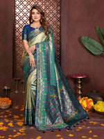 Thumbnail for Aastha Fashion Sea Green Tissue Silk Weaving Saree - Distacart