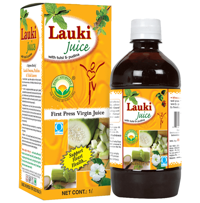 Basic Ayurveda Lauki Juice with Tulsi & Pudina | Supports Weight Management & Heart Health - Distacart