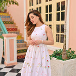 Thumbnail for The52 Women's Gorgeous Thread work Cotton Rayon Fabric Flared Dress - Distacart