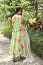 Thumbnail for Teeya Creation Multicolor Georgette Heavy Embroidery And Sequence Work Anarkali With Pants And Dupatta - Distacart