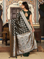 Thumbnail for Astita Dark Green Silk Saree