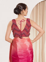 Thumbnail for Joban Fashion Magenta Net Padded Blouse With V Neck Sleeveless - Distacart