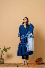 Thumbnail for Joban Fashion Blue Tie & Dye Cotton Suit Set - Distacart