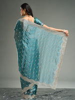 Thumbnail for kasee Floral Embroidered Silk Blend Saree - Distacart