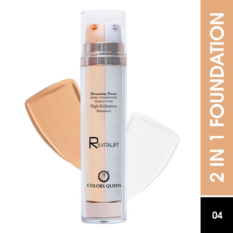 Colors Queen Revitalift Illuminating Primer Base + Foundation - 04 Beige - Distacart