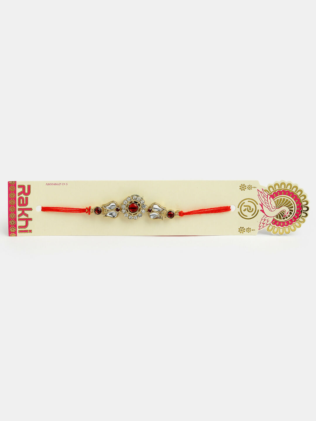 NVR Men Set of 2 Gold-Toned Stone-Studded Rakhi With Roli Chawal - Distacart