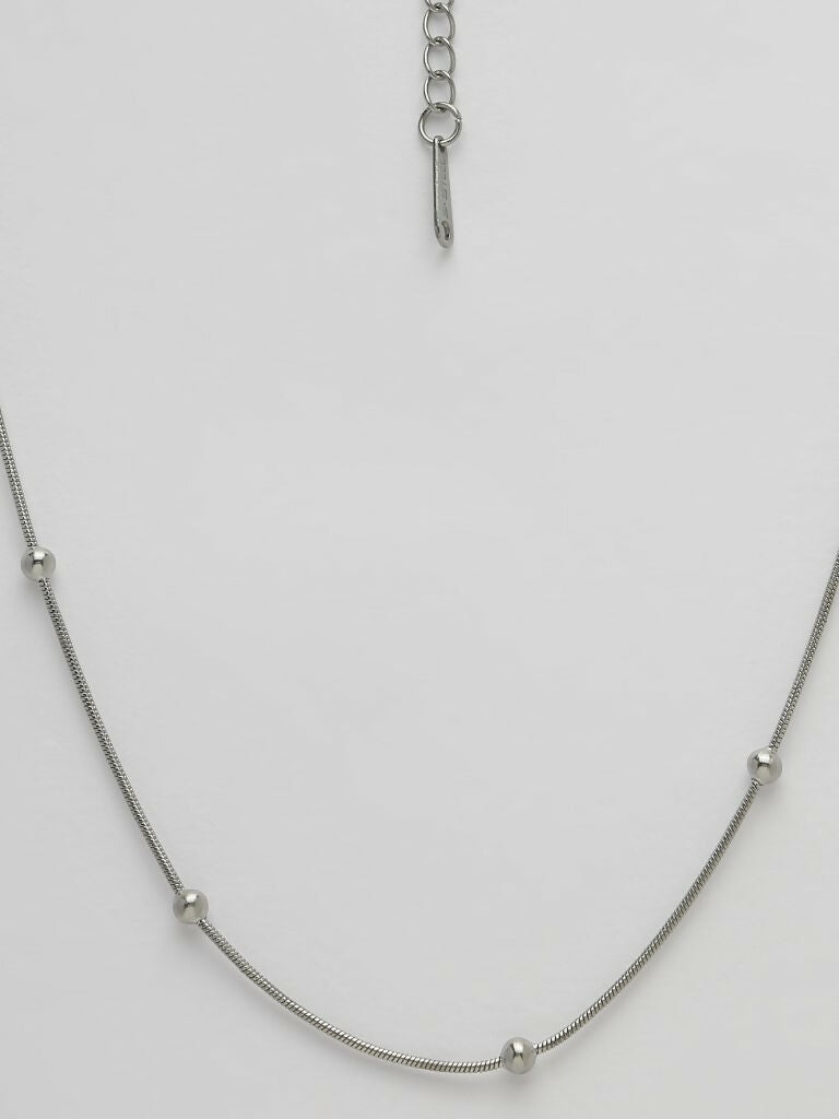 NVR Women's Silver-Toned Artificial Beads German Silver Oxidised Chain - Distacart