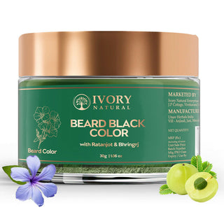 Ivory Natural Beard Black Color Organic - Instant Natural Plant Based Beard Color Powder - Distacart
