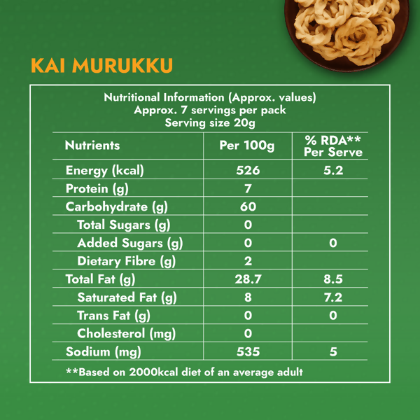 Sweet Karam Coffee Kai Murukku (Chakli) - Distacart