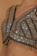 Thumbnail for Joban Fashion Silk Zari And Sequence Work Padded Blouse - Black