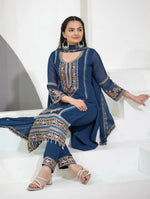 Thumbnail for Teeya Creation Blue Color Faux Georgette Embroidery Work Party Wear Salwar Suit - Distacart