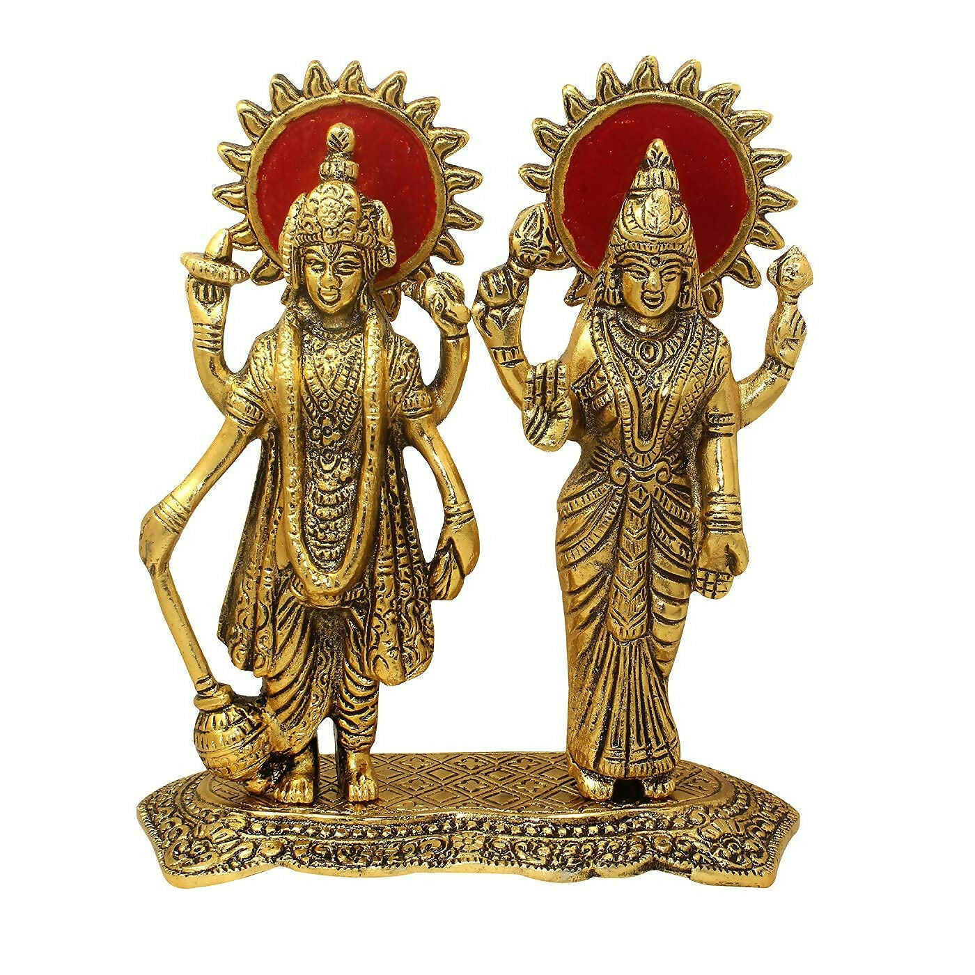 Rockshok Metal Vishnu Lakshmi Golden Idol - Distacart