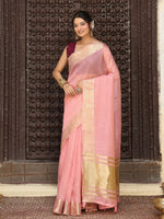 Thumbnail for Shree Shyam Fashion Pink Cotton Saree - Distacart