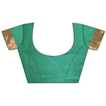 Thumbnail for Joban Fashion Teal Green Jacquard Butti Soft Lichi Silk Paithani Saree - Distacart
