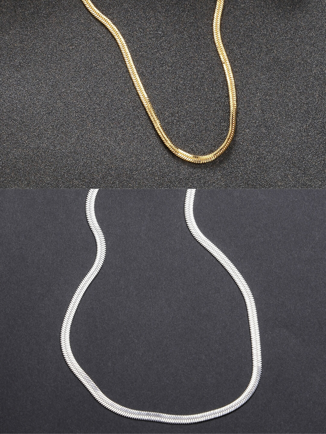 NVR Women's Set of 2 Silver & Gold Rhodium-Plated Minimal Chain - Distacart