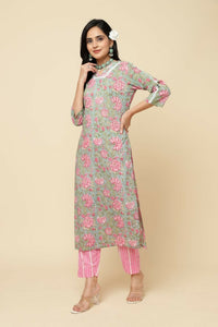 Thumbnail for Designer Stylish Pink Cotton Blend Stitched Suit With Dupatta - Tanisha - Distacart