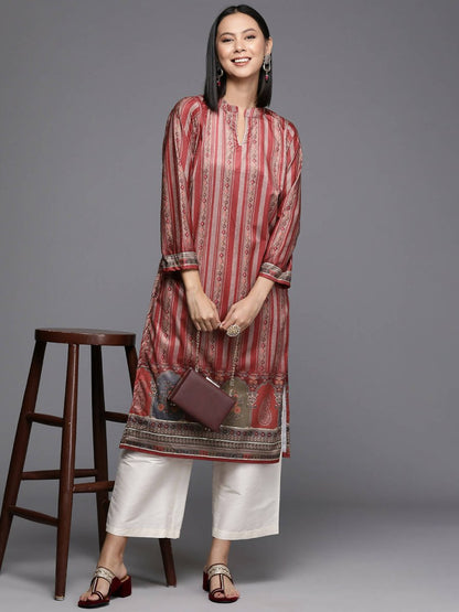Ahalyaa Women's Traditional wear Kurta - Maroon - Distacart