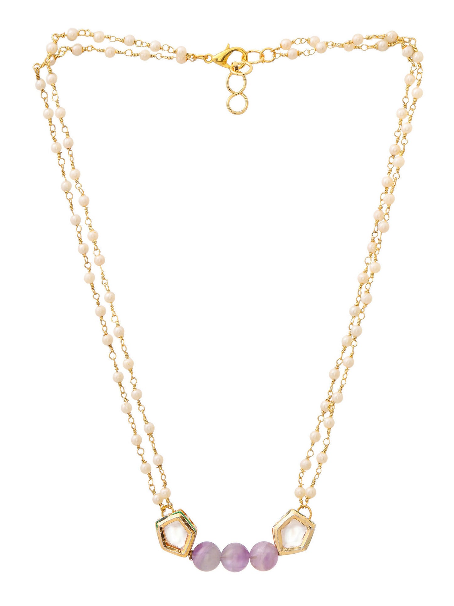 Ruby Raang Purple Amethyst Kundan Necklace - Distacart