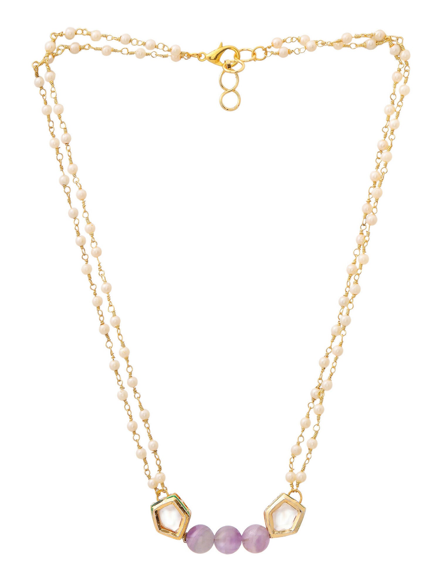 Ruby Raang Purple Amethyst Kundan Necklace - Distacart