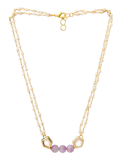Ruby Raang Purple Amethyst Kundan Necklace - Distacart