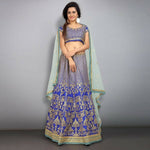 Thumbnail for Jyoti Fashion Royal Blue Sequence, Dori & Zari Embroidery Tafeta Silk Lehenga Choli with Dupatta - Distacart