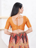 Thumbnail for Joban Fashion Orange Tissue Elbow Sleeveless Back Open Blouse