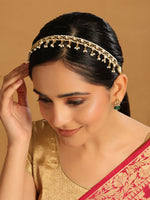 Thumbnail for Nuyug 22K Gold Plated Regal Kundan & Pearl Matha Patti